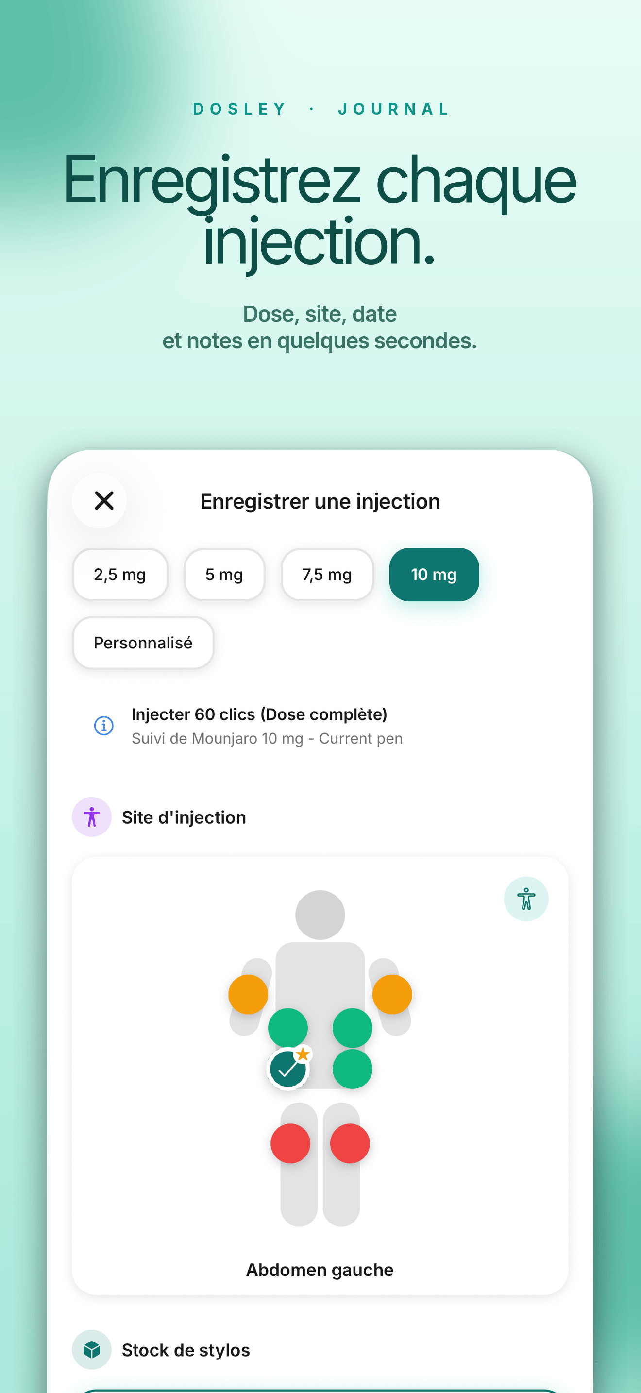 Journal d'injections