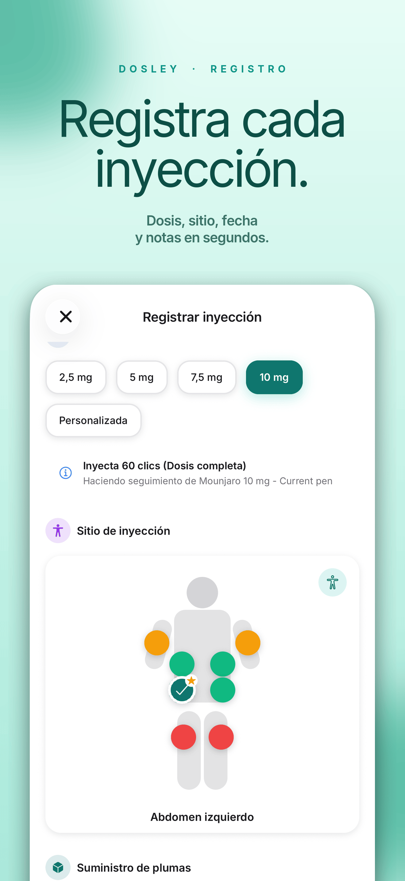 Registro de inyecciones
