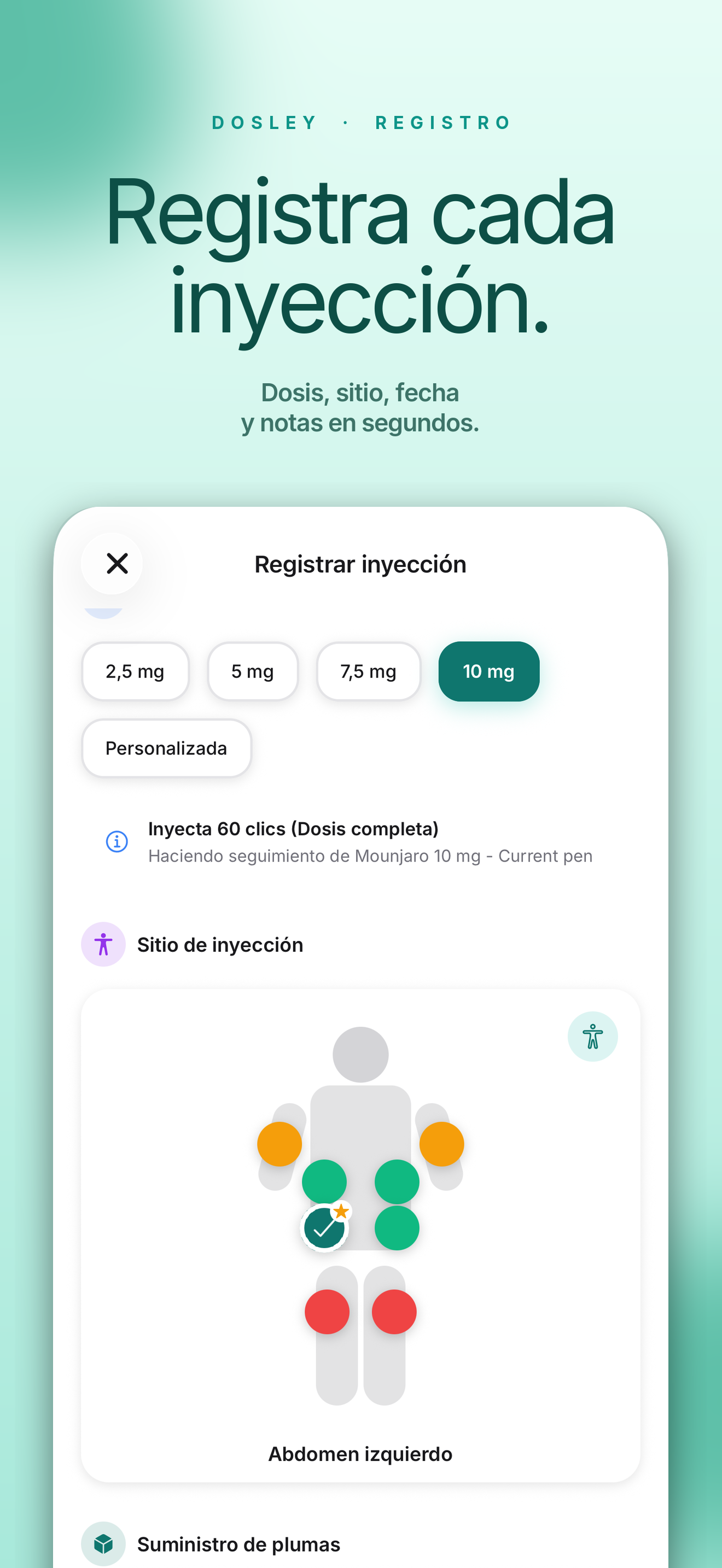 Registro de inyecciones