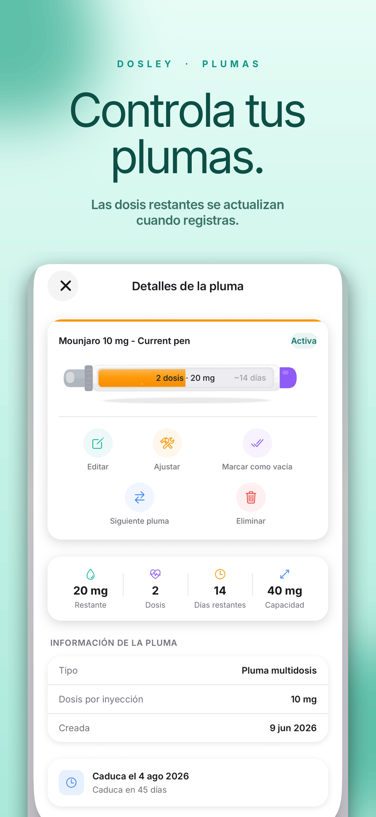 Detalles de la pluma