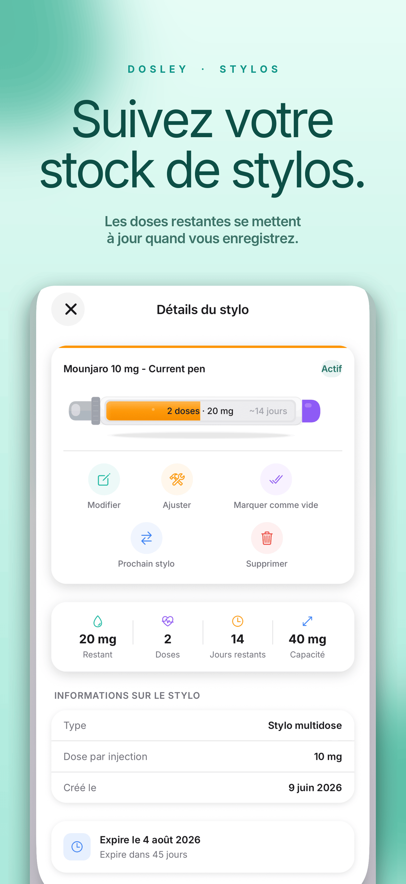 Détails du stylo