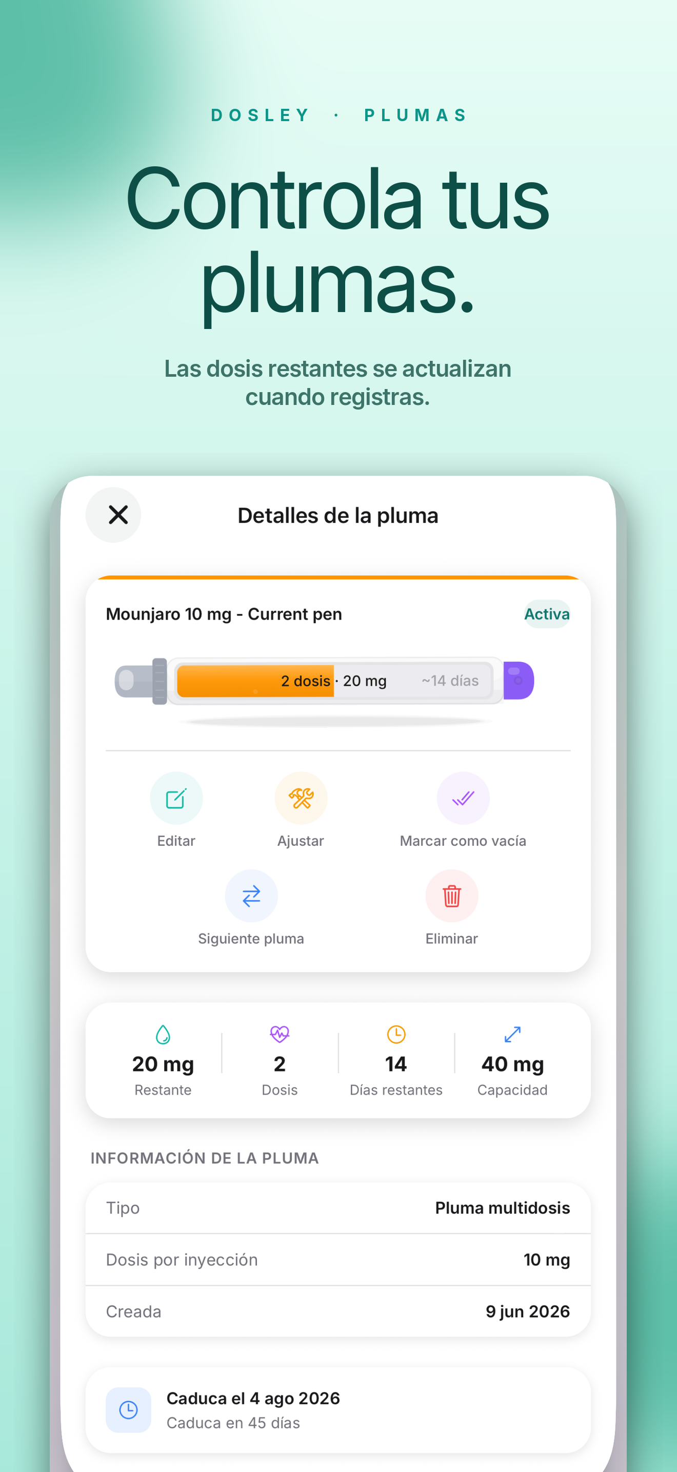 Detalles de la pluma