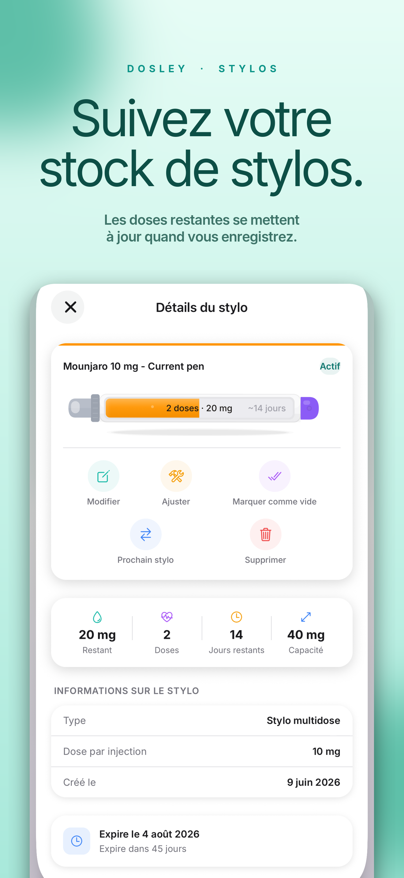Détails du stylo